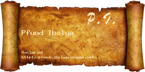 Pfund Ibolya névjegykártya